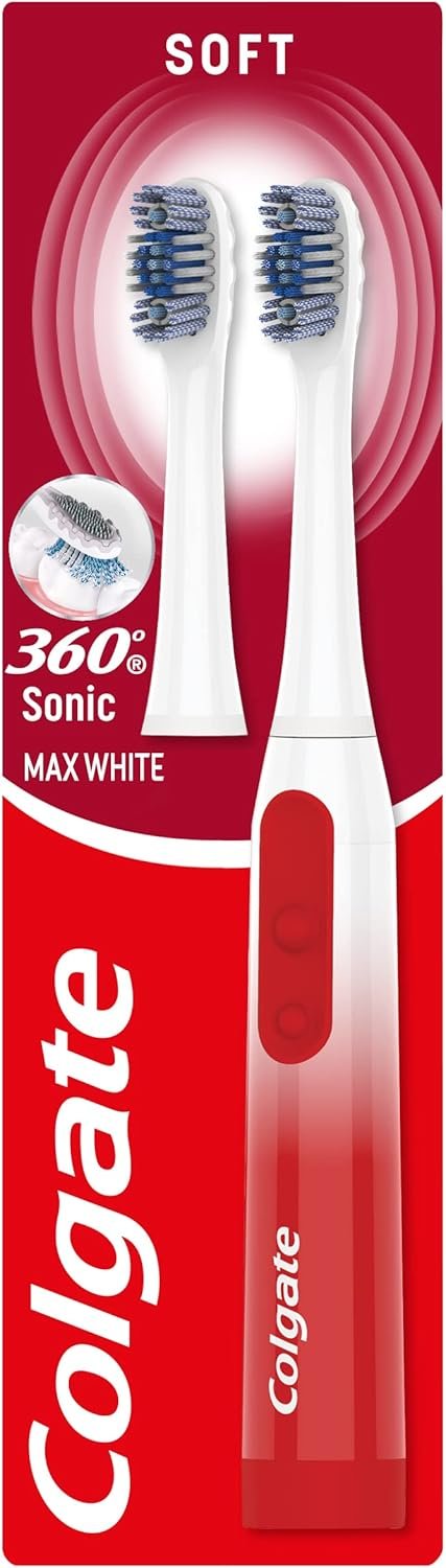 Colgate 360 Sonic Max White Battery Powered Toothbrush cleans in 4 ways