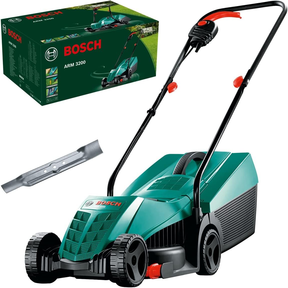 Bosch Home and Garden Electric Lawnmower Arm 3200, 1200 W, Cutting Width 32 cm