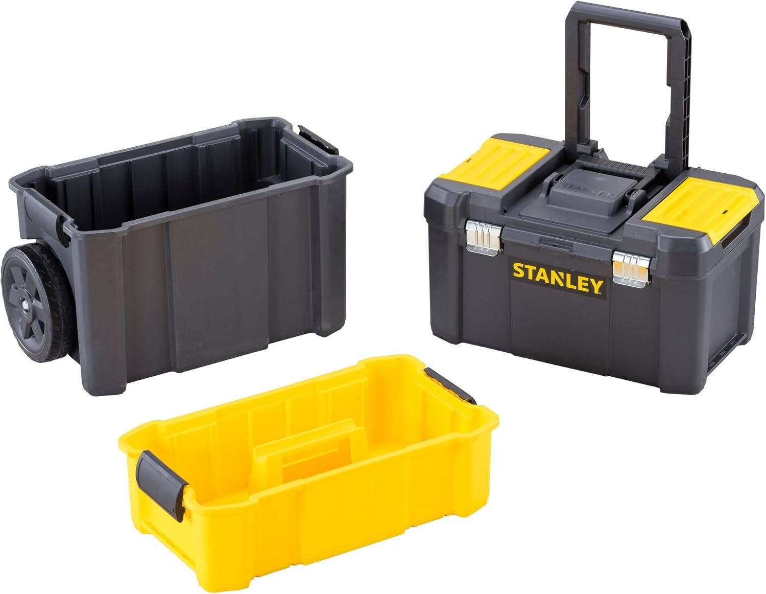 STANLEY Essential Rolling Workshop Toolbox, 3 Tier Stackable Units