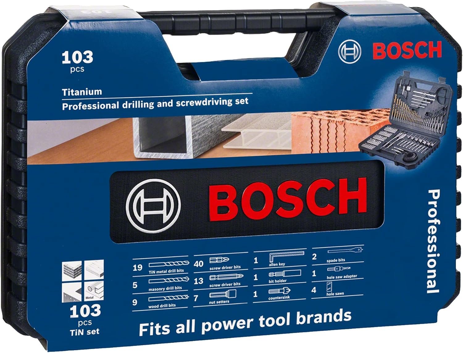Bosch Professional Professional 2608594070 Mixed Accessory Set (103 Piece), Black