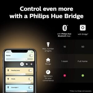 Philips Hue NEW White Ambiance Smart Light Bulb 75W - 1100 Lumen [E27 Edison Screw] With Bluetooth. Works with Alexa, Google Assistant and Apple Homekit